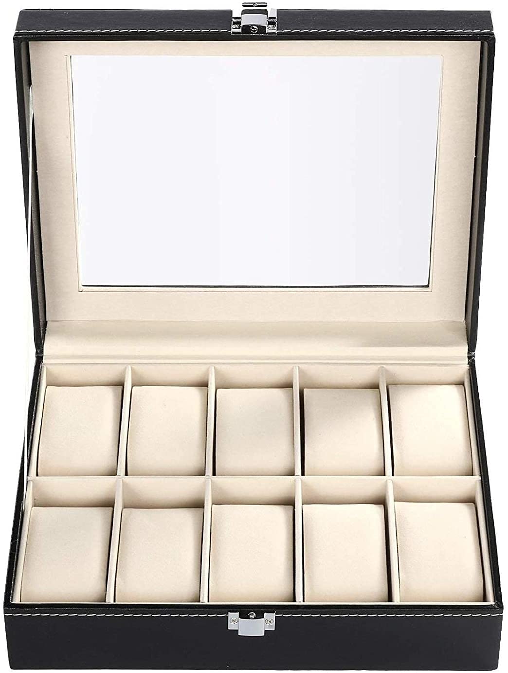 Clixera PU Leather 10 Slots Wrist Watch Display Box Storage Holder Organizer Watch Case Jewelry Dispay Watch Box (B0CBCYTYT5) Amazon Price History, Amazon Price Tracker