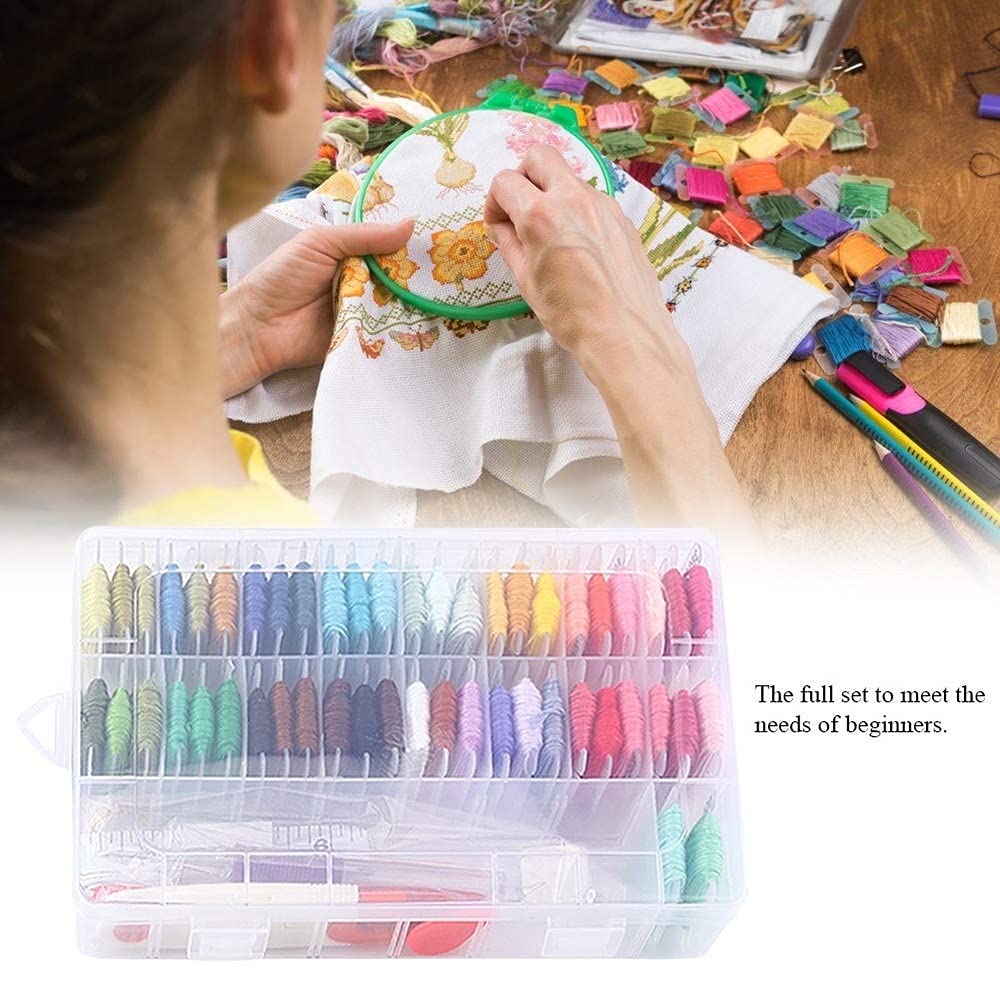 JFDBGU Kit de Herramientas de Punto de Herramientas de Costura Paño Bordado de Bordados Aros de Gama Completa de Kit de Bordado a Mano para Adultos y Principiantes para niños