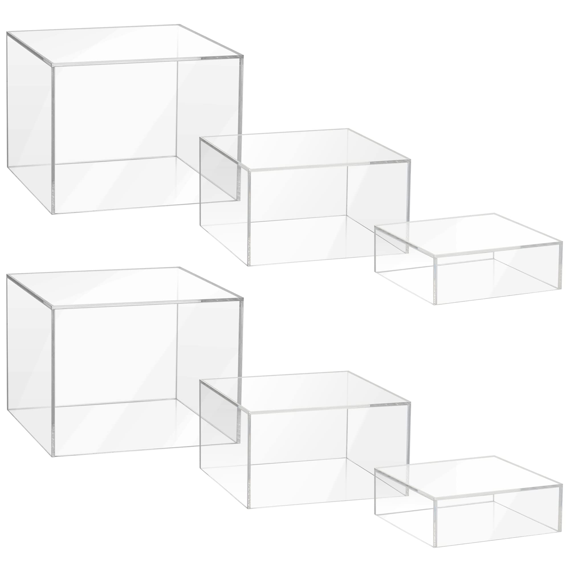 Présentoir en acrylique à 5 côtés avec fond creux, parfait pour les mariages, cupcakes, bonbons, fêtes, brunchs, buffets