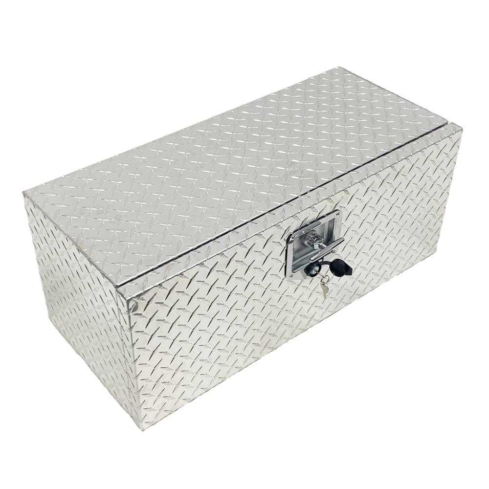 Maypole Aluminium Toolbox 715x295x320mm 28x11.5x12.5 Inches Robust Checkerplate Storage for Trailer Under Body and Chassis