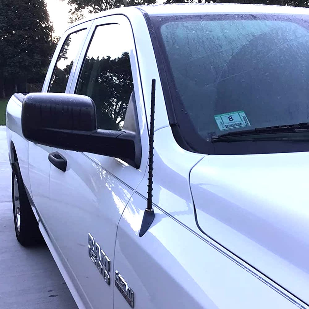 KSaAuto 13 Inch Antenna for Dodge Ram 1500 2500 3500 2010-2024 2025, Dodge Ram 1500 Accessories, Truck Dodge Ram Classic Warlock Antenna Replacement, Spiral Rubber Car Antenna Upgrade Radio Reception