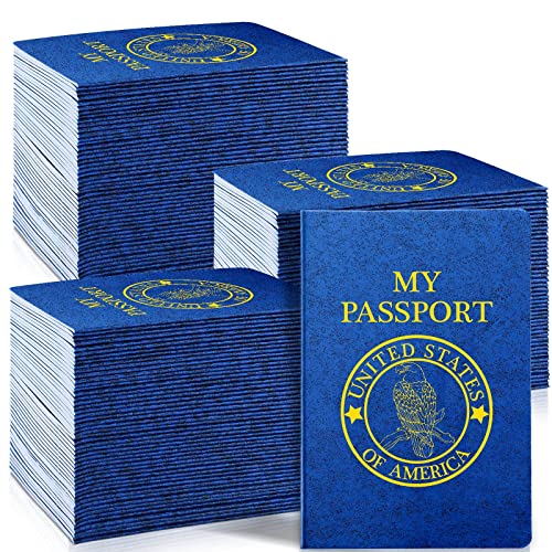 Carnet de passeport vierge bleu 10,2x14,9 cm pour projets créatifs (Lot de 200)