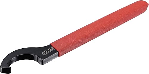 uxcell Llave inglesa de gancho C portabrocas para tuerca redonda de 0.866-1.024 in, con mango antideslizante rojo