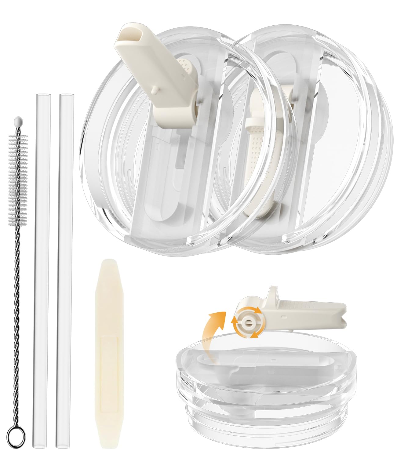 Coperchio Antiperdita Per Stanley Quencher 40 Oz - Con Cannuccia Pieghevole, Silicone Food Grade - Foto 3