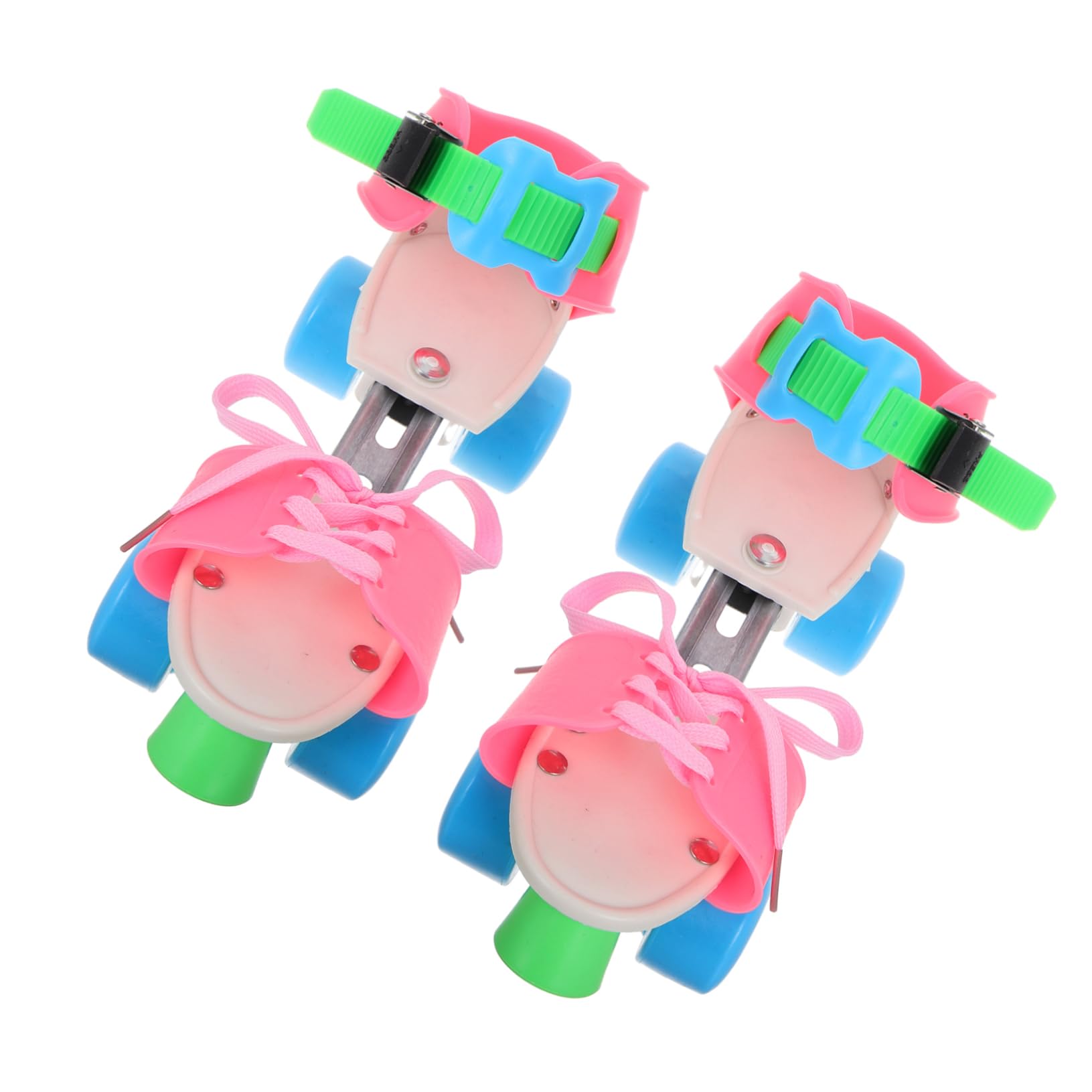 OHPHCALL Adjustable Kids Roller Skates 1 Pair Toddler Quad Skates for Boys Girls Double Row Wheels Stable Easy to Use