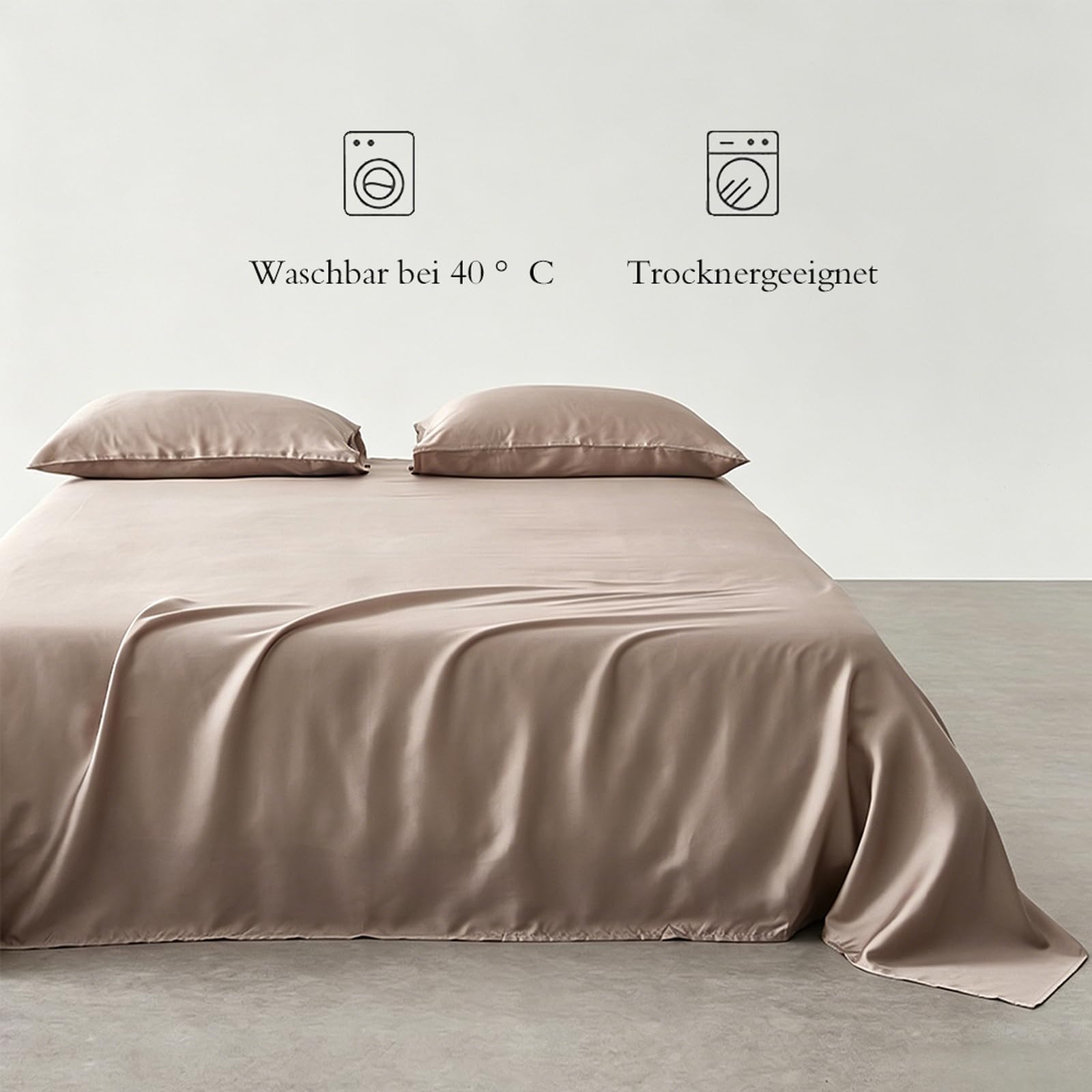 Bettlaken ohne Gummizug 245 x 270cm 100 % Baumwolle leintuch Beige | Leintuch aus 100 % Baumwolle Betttuch für Großes Doppelbett hautfreundlich und atmungsaktiv Atmungsaktiv trocknerfest