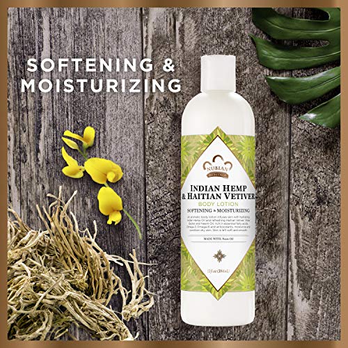 Nubian Heritage Body Lotion Indian Hemp & Haitian Vetiver for All Skin Types Made with Fair Trade Shea Butter, 13 oz - Image 4