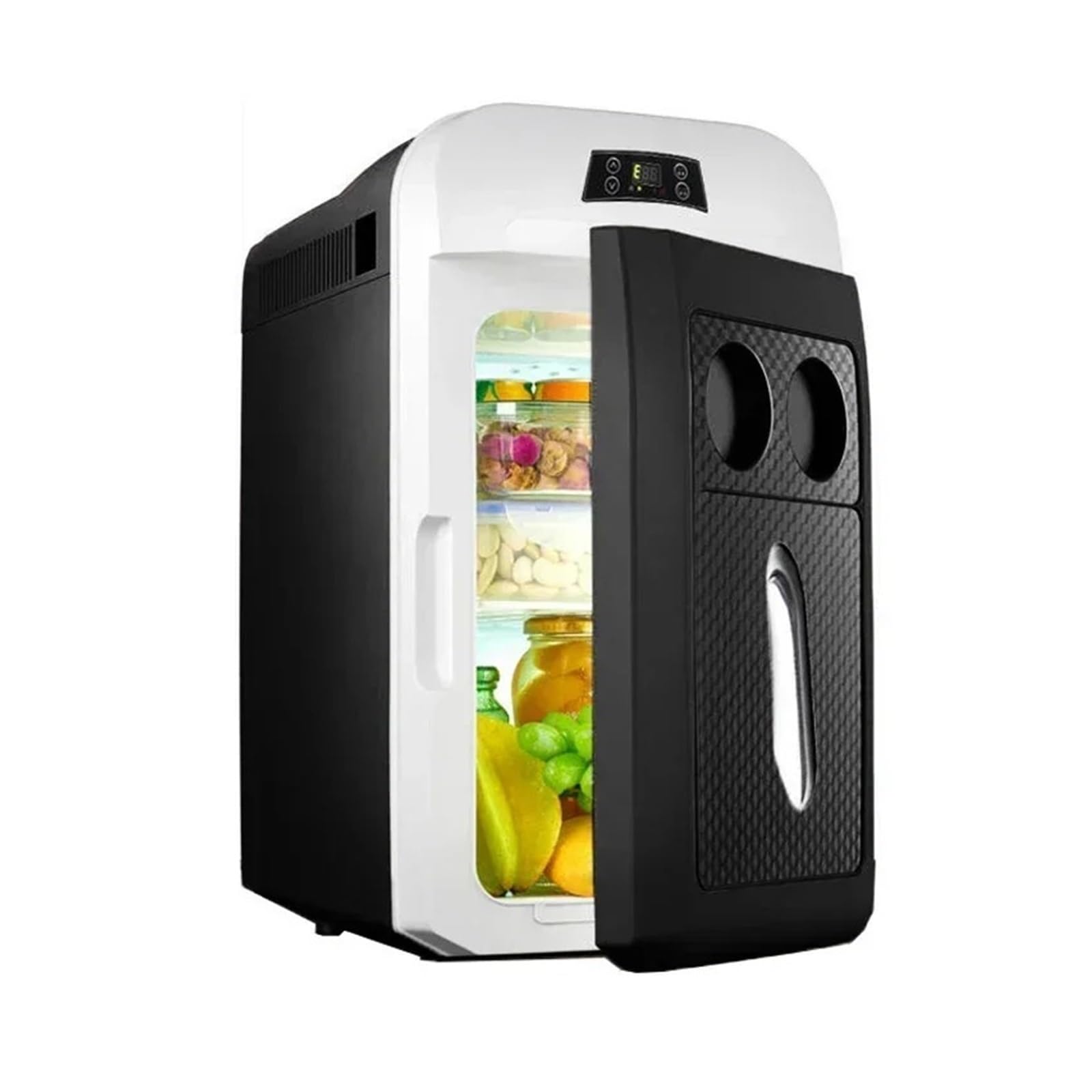 Refrigerador automático de 15 y 20 litros, Ideal for el Coche y el hogar, Ideal for Verano, Camping, picnics, con Pantalla Digital. Mini refrigerador for Coche.(Brown 15L-US-110V)