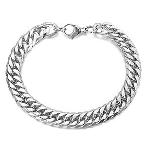 【CARVED LINKS AND CURB CHAIN BRACELET】 CARVED LINK AND CURB CHAIN BRACELET】 - Time is on