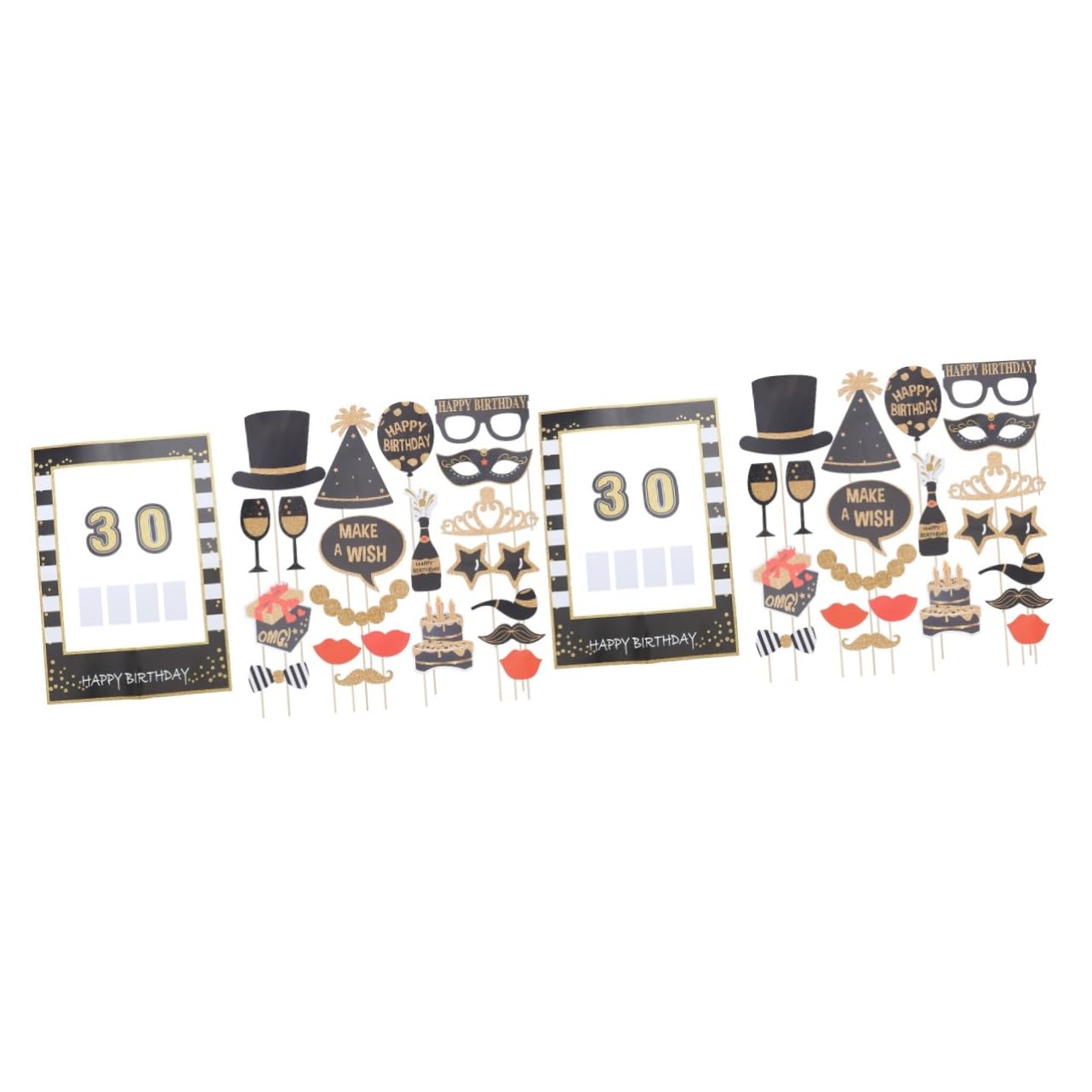 LABRIMP 44stücke Teiliges Glitzerpapier Set Für Geburtstag Fotorequisiten Kreative Brillen Krone Dekoration Für Foto Booth Partyaccessoires Für Unvergessliche Erinnerungen