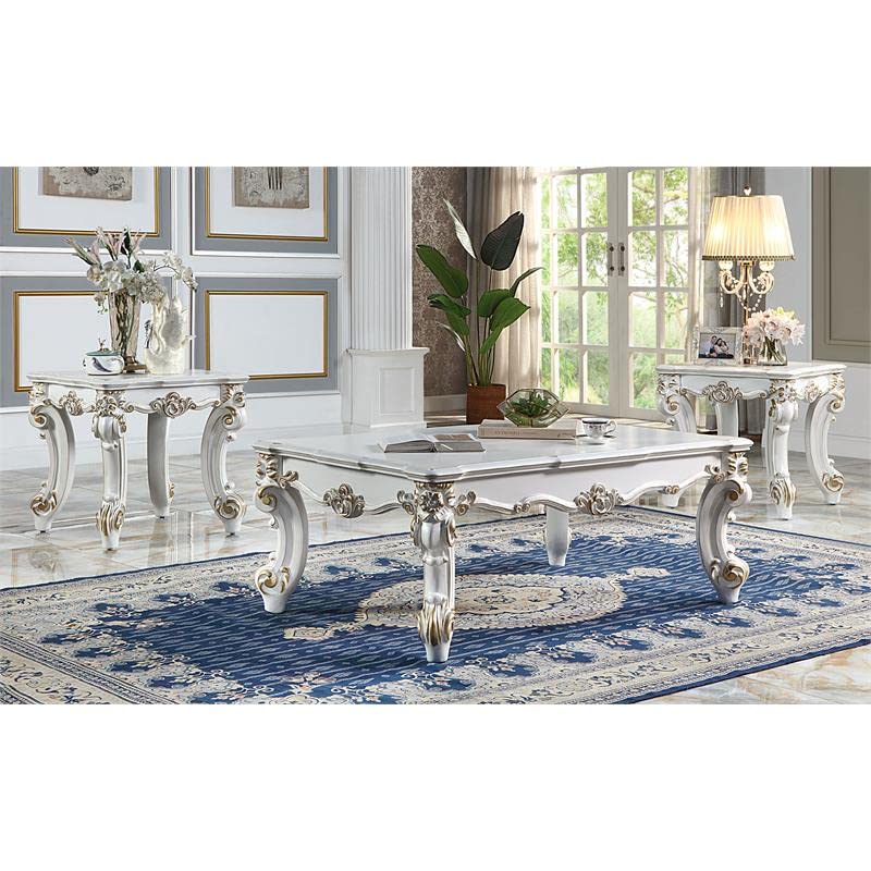 Lv01332 - Coffee Table   Antique Pearl Finish - Vendom Ii