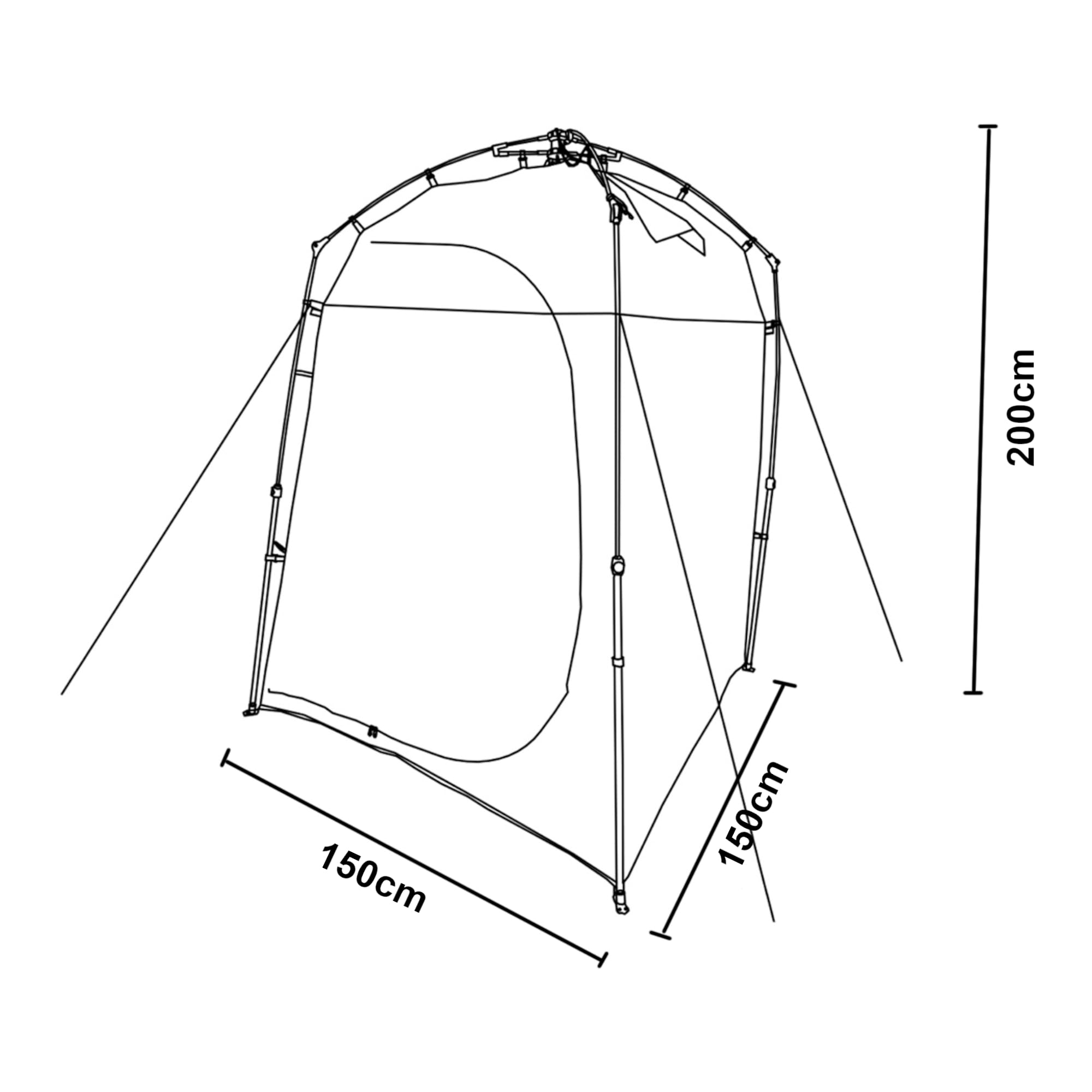 pro.tec Tenda da Doccia Portatile per Campeggio Tenda pop-up da Privacy Spogliatoio Tasche Interne e Porta Asciugamani 150 x 150 x 200 cm