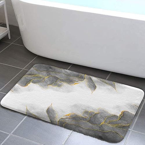 Miniatura 16 de Tapete de baño de mármol verde y dorado para baño, esmeralda oscuro, salvia, cazador, verde oliva, antideslizante, moderno, dorado, accesorios