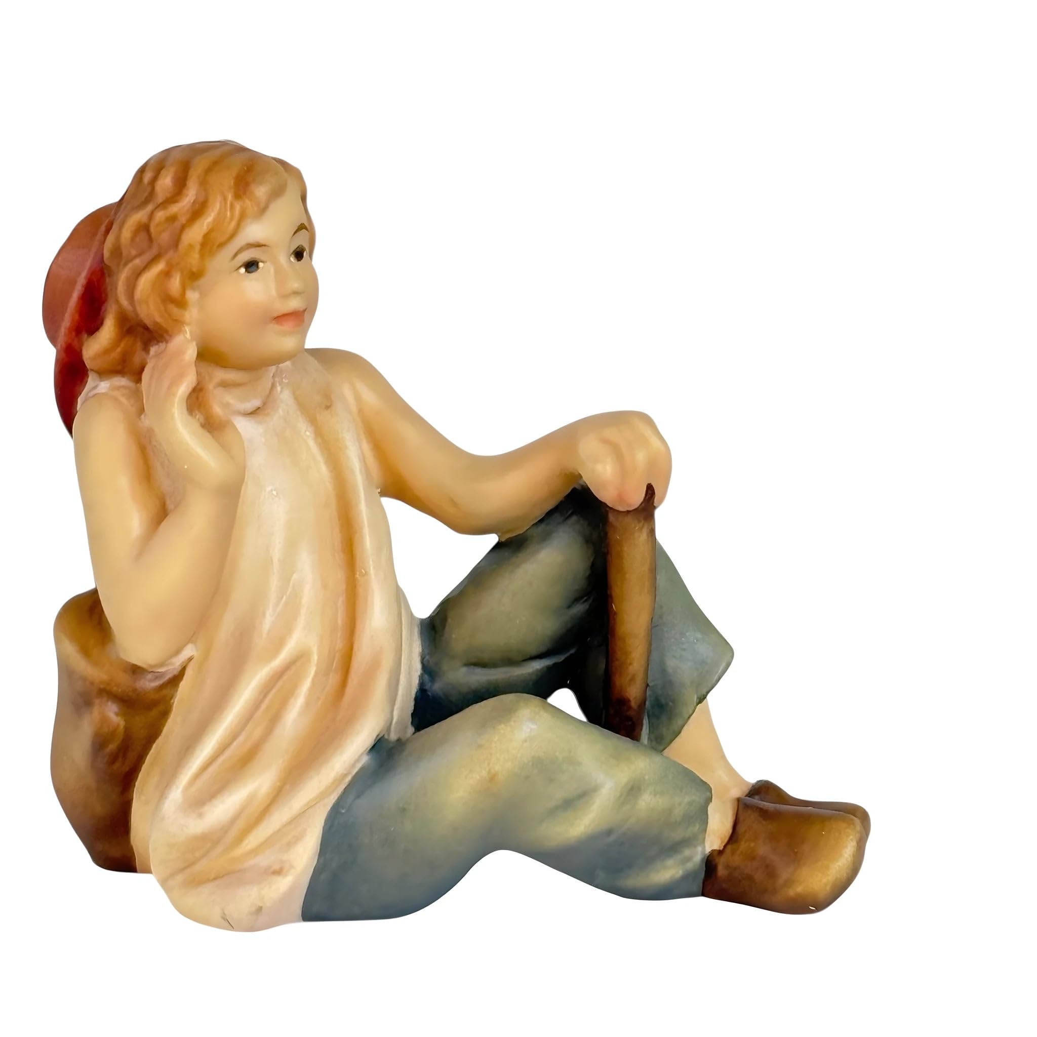 Dolfi Wooden Nativity Scene Boy 8 cm | Natural Wood in Val Gardena | Nativity Scene