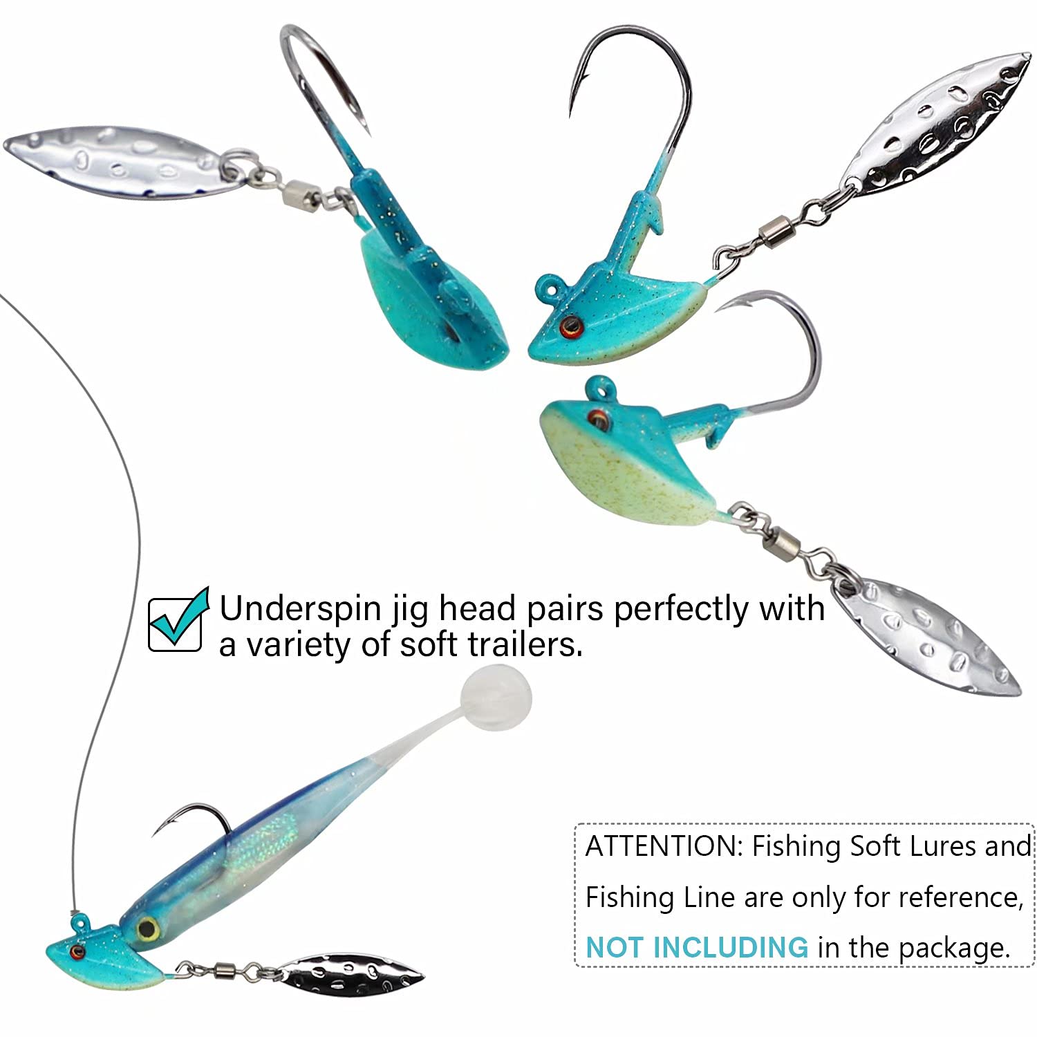 Dovesun Jig Heads Underspin Jig Heads U2013 Ganchos De Pesca Para Crappie Bass Trucha, 116 Oz, 18 Oz