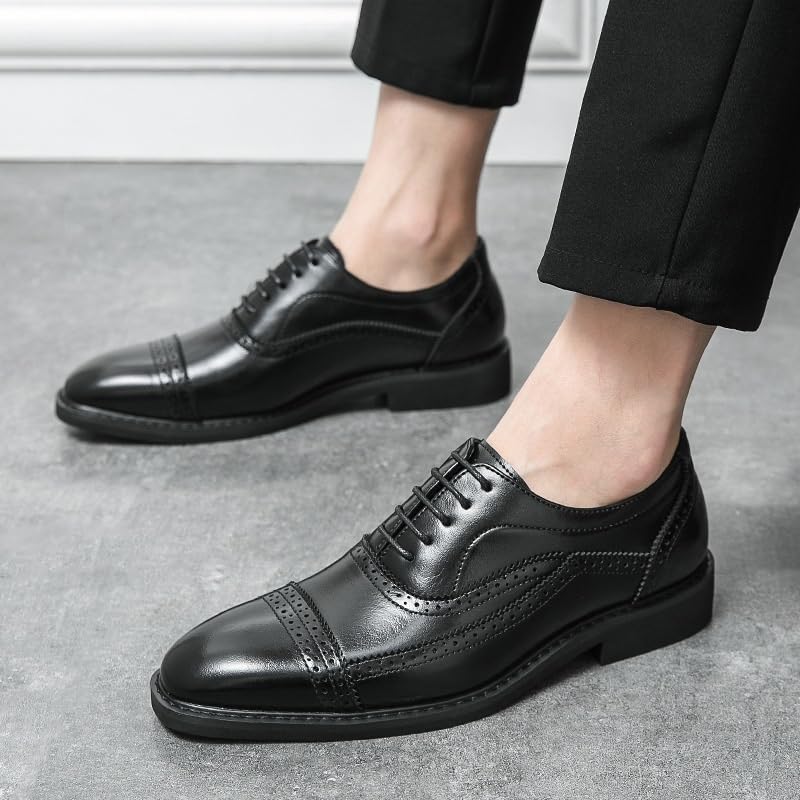 Classic Lace Up Comfort Orthopedic Oxford Dress Shoes for Men Pointed Toe Italian Leather Business Shoes2