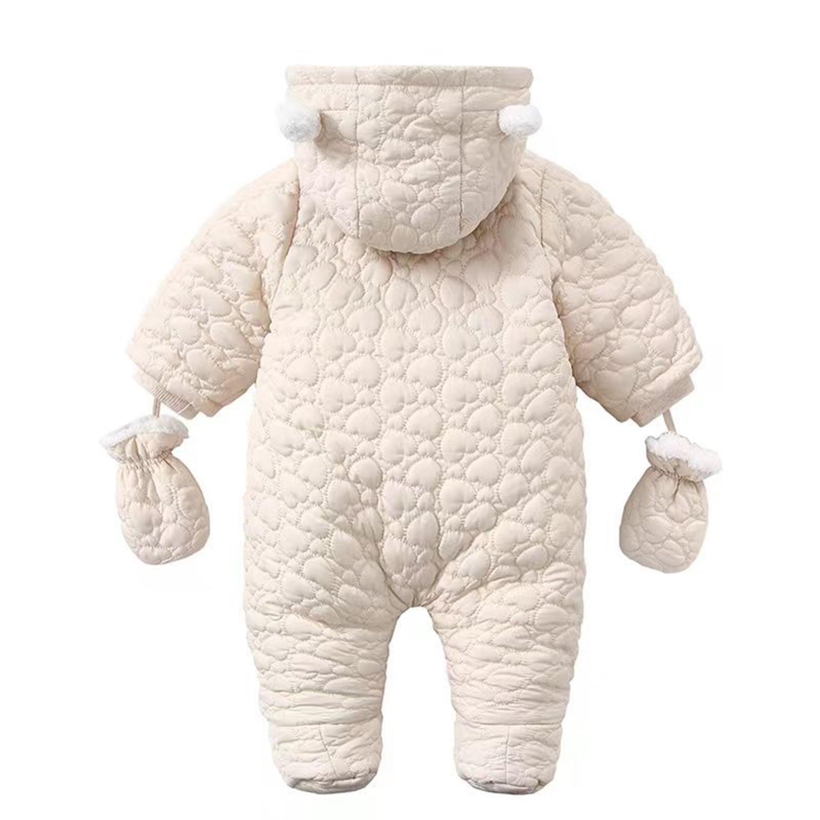 Generisch 2026 Traje de Nieve con Orejas de Oso Chaqueta con Capucha Ropa Exterior Cálida Ropa Exterior Bebé Mameluco Mono Abrigo Infantil Incluye Guantes