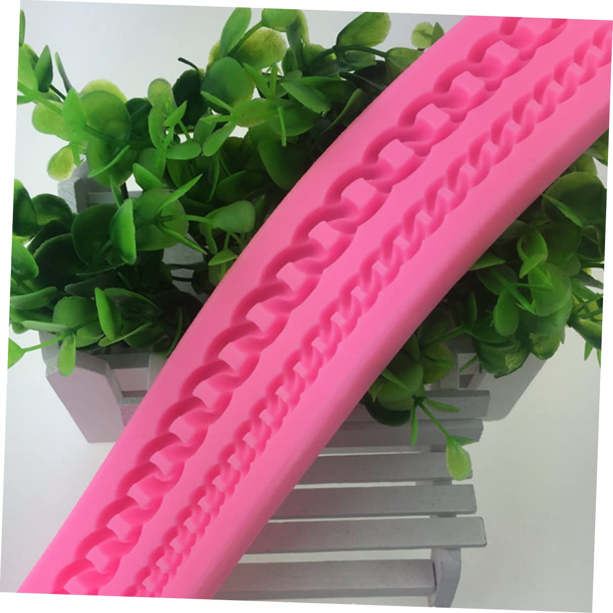 LIFKOME 3 Piezas De Herramientas De Silicona para Hornear con Diseño De Cadena para Pastel De Fondant Fáciles De Limpiar Y Desmoldar.
