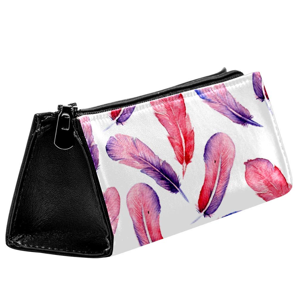 Lush Feathers Watercolor Pen Bag Stationery Pouch Pencil Bag Cosmetic Pouch Bag Compact Zipper Bag