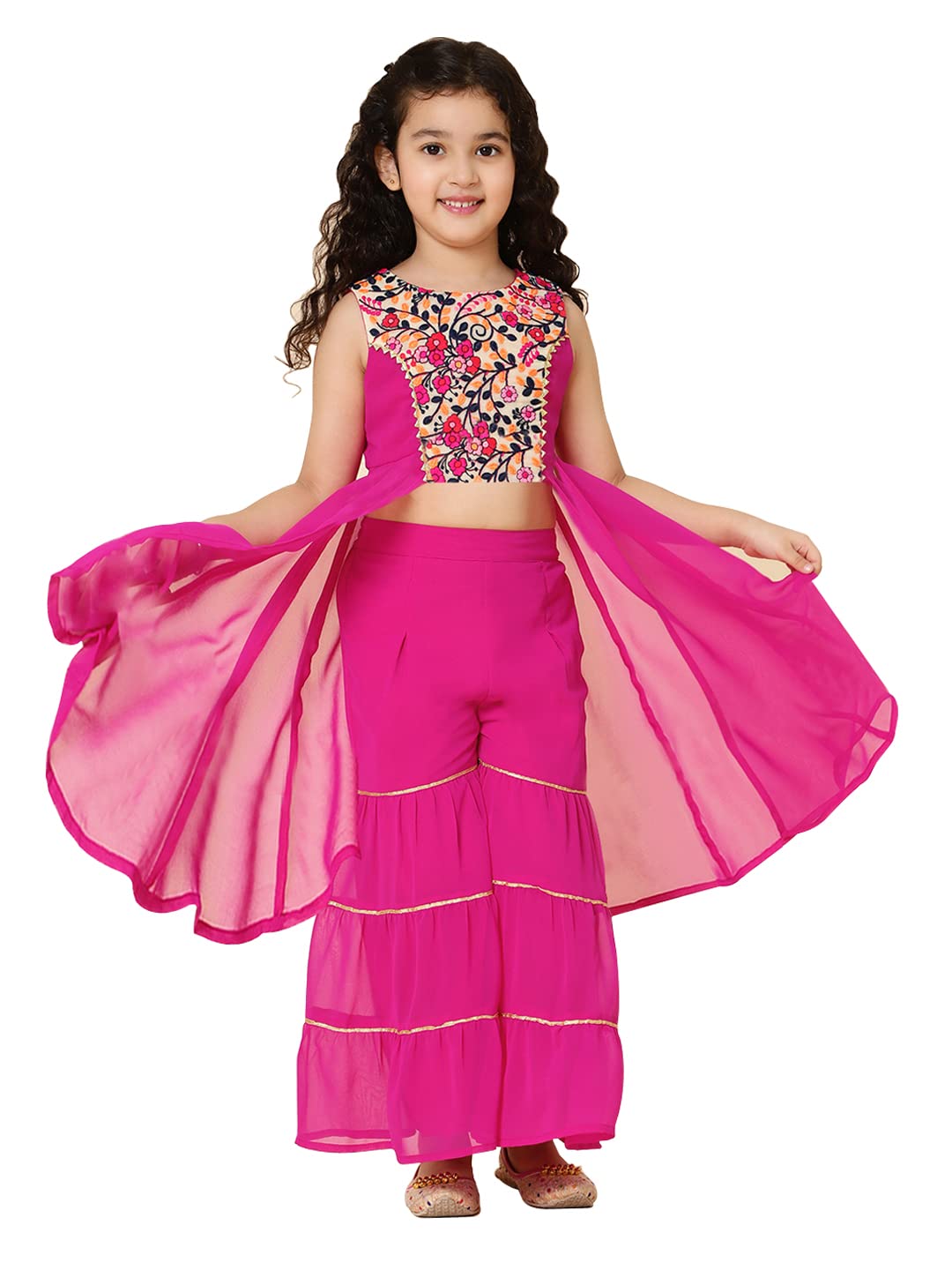 Ensemble sharara fille tissu polyester fluide et résistant aux plis - 8