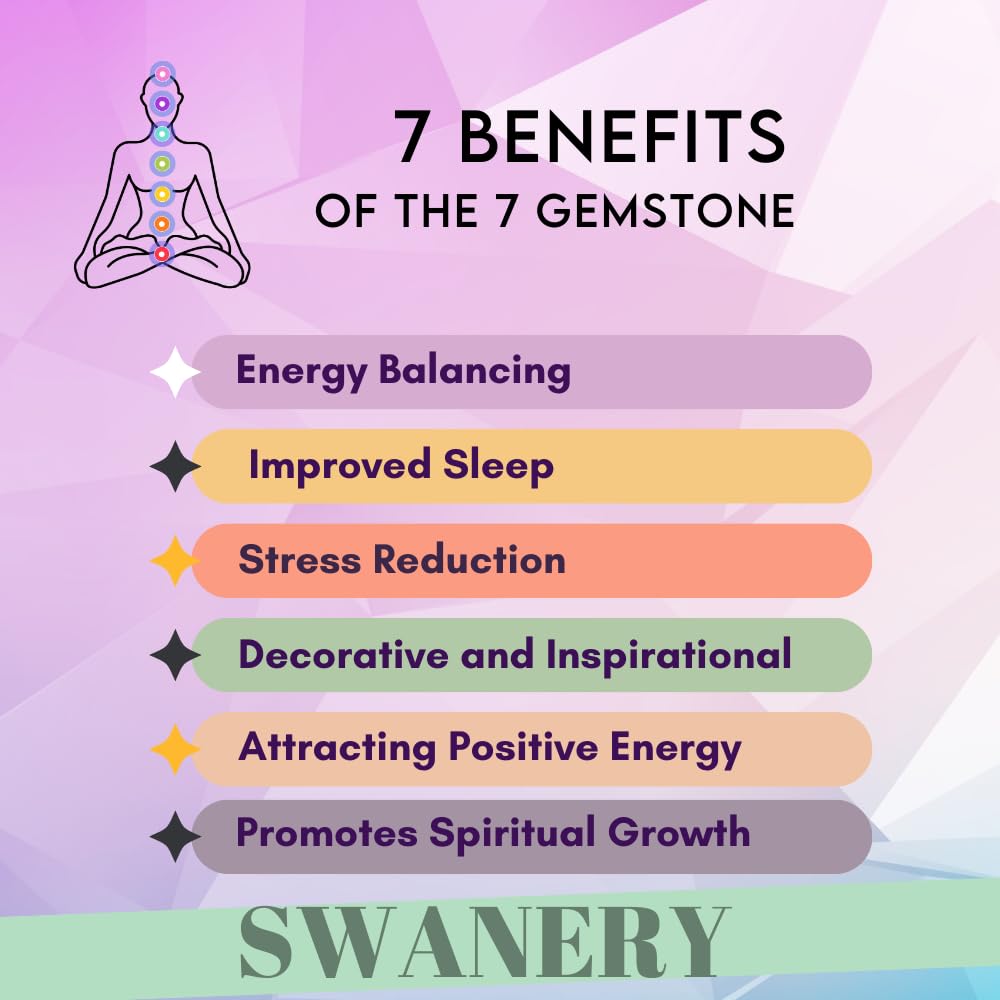 Thumb Worry Stone for Anxiety 7 Chakra Crystals Healing Stones, Oval Chakra Worry Stone, Meditation Crystal - Image 4