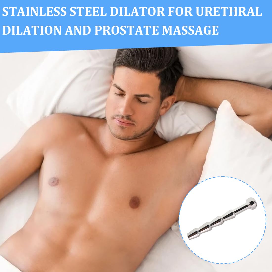 Dilatatore Uretra Uomo Filettato in Acciaio Inossidabile, Plug Dilatatori del Pene Vuoto per Uomini Acciaio Fetish per la Masturbazione (6mm), 1 pezzo