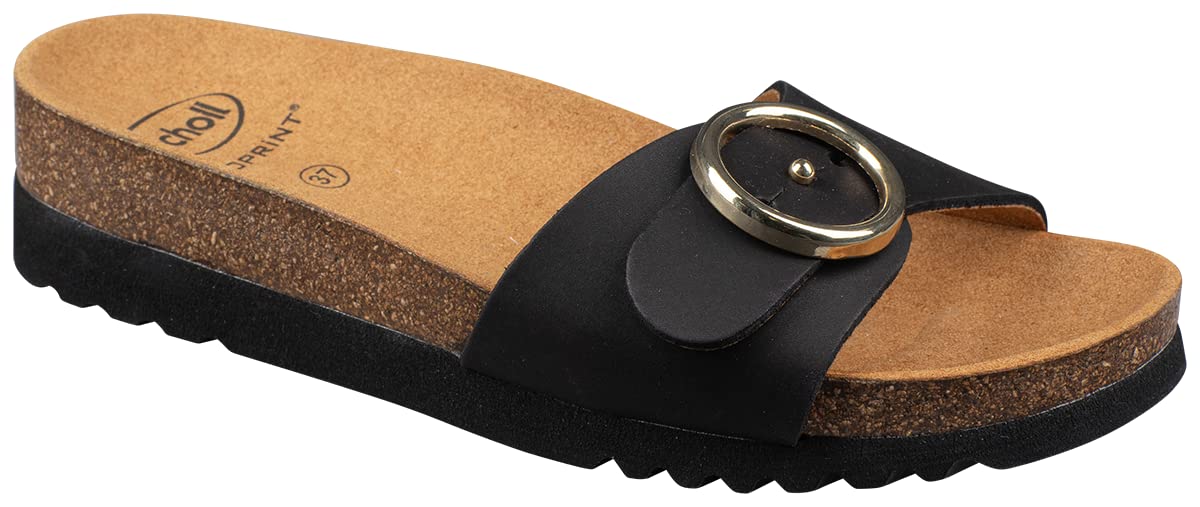 Scholl Malibu' Mule, Women's Sandal, Black, 36 EU, Black, 4 UK
