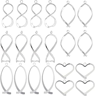 CHGCRAFT 20Pcs 5 Styles Brass Pinch Bails Ice Pick Pinch Clip Clasp Filigree Rack Plating Jewelry Clasps for Jewelry Necklace Bracelet Making DIY Crafts