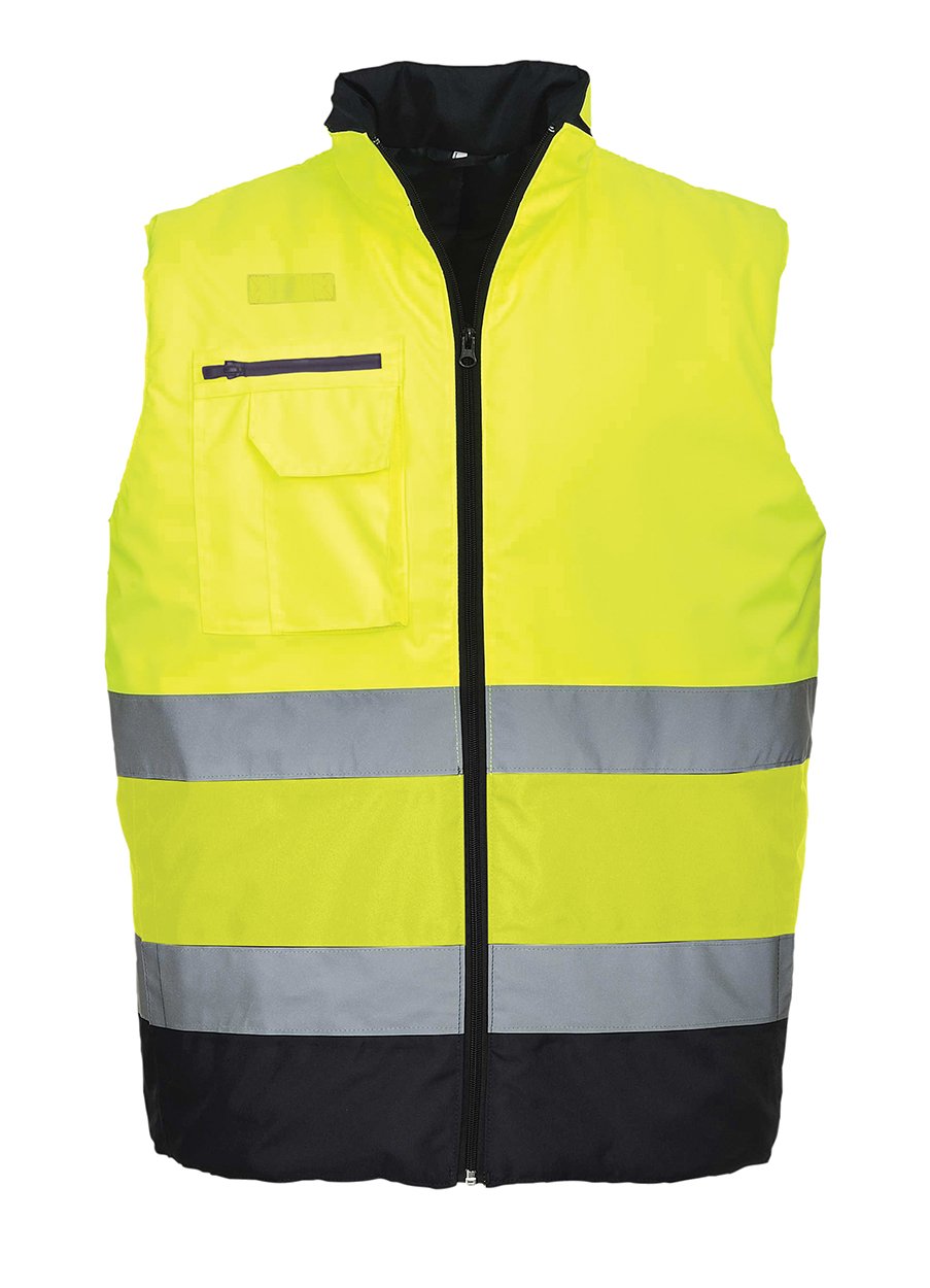 Portwest S267YNRS Gilet Bicolore Ad Alta Visibilità, Giallo/Blu Navi, Small - 4