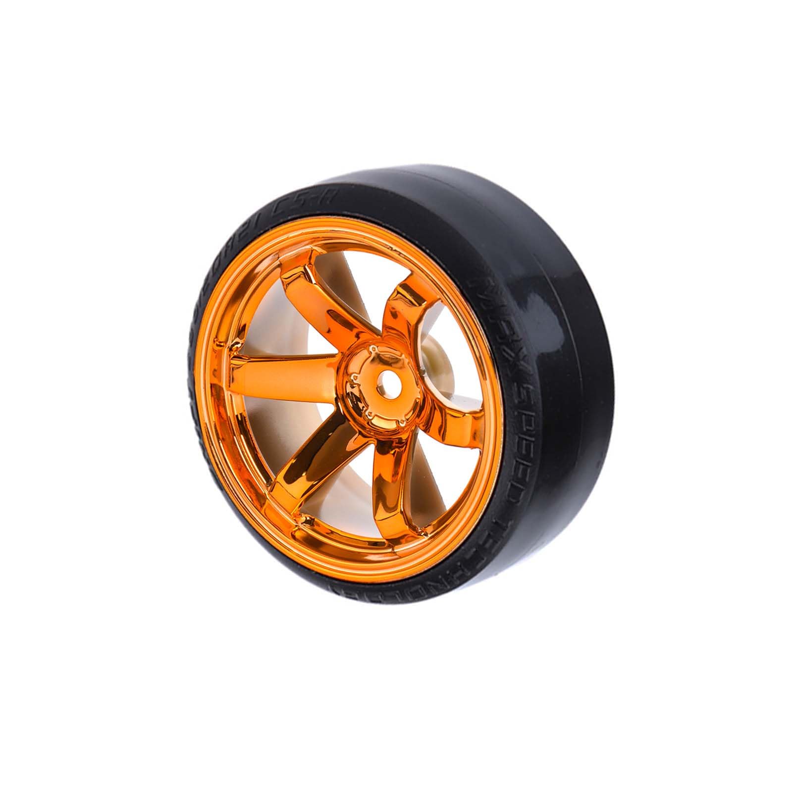 KEEDA RC Drift Car Plastic Wheel and Tyre, 63mm Hard Tires for 1/10 HSP Tamiya HPI Kyosho Racing Drifting Car (Orange) - Image 3