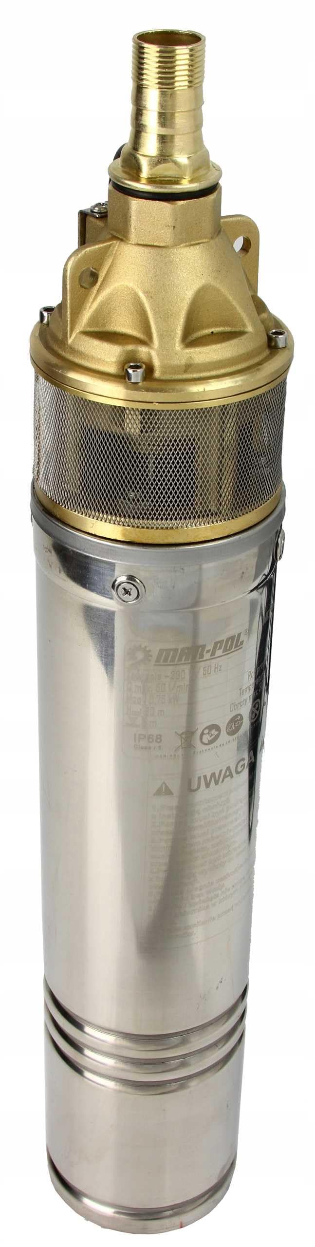 Electrobomba para pozos 50 litros/min bomba sumergible para pozo profundo de Ø4" 1 CV 750 W prevalencia hasta 60 metros 230 V salida 1"