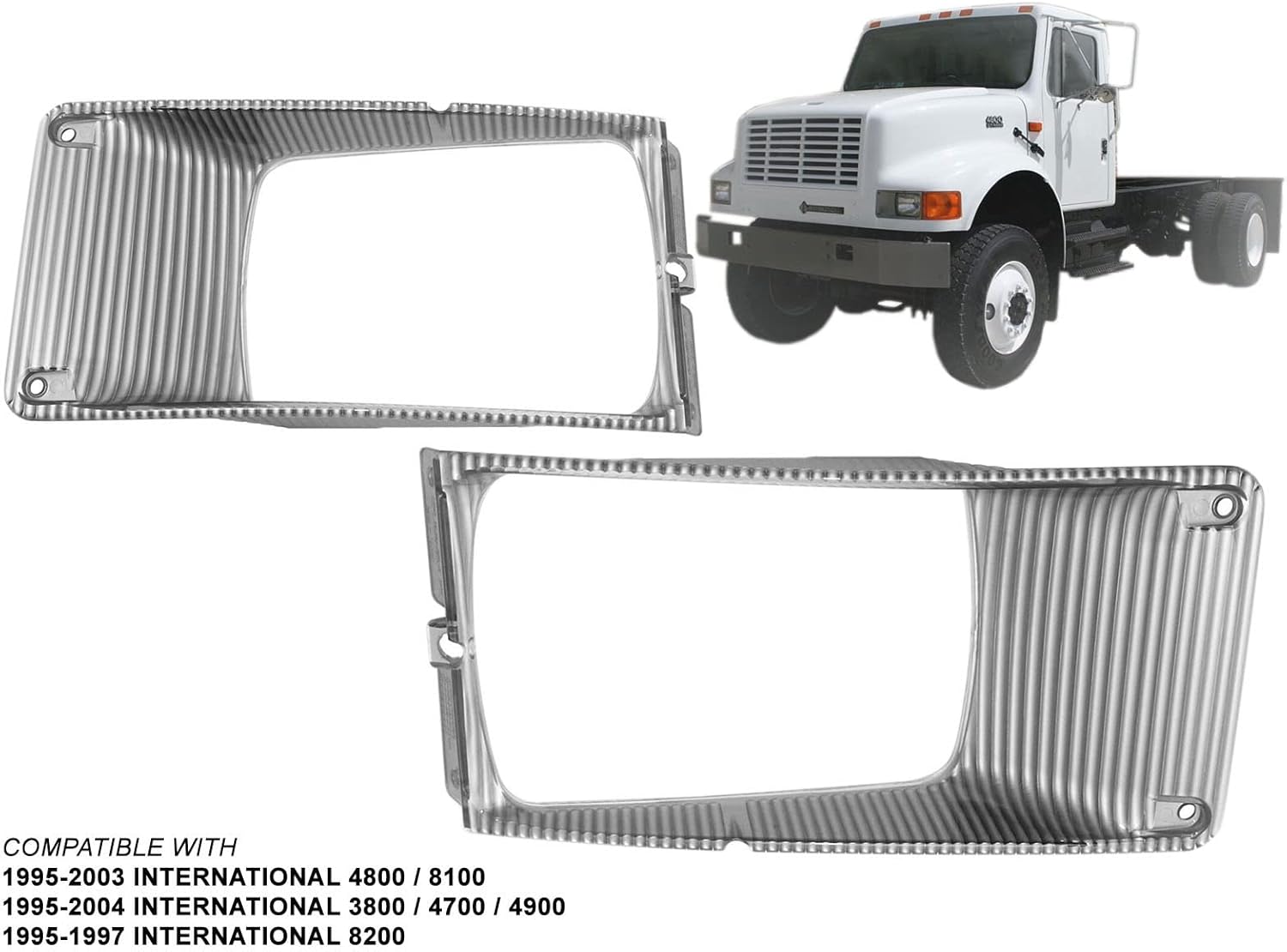 DEPO APA Replacement Headlight Bezel for 1995-2004 3800 4700 4900 1995-2003 4800 8100 1995-1997 8200 Pair Passenger and Driver Side