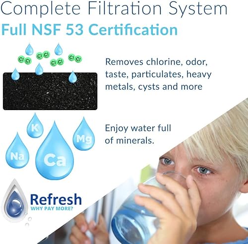 Miniatura 3 de Refresh NSF-53 Replacement Refrigerator Water Filter Compatible With Whirlpool 4396508, 4396510, EDR5RXD1, NLC240V, Kenmore 9085, Kitchenaid,