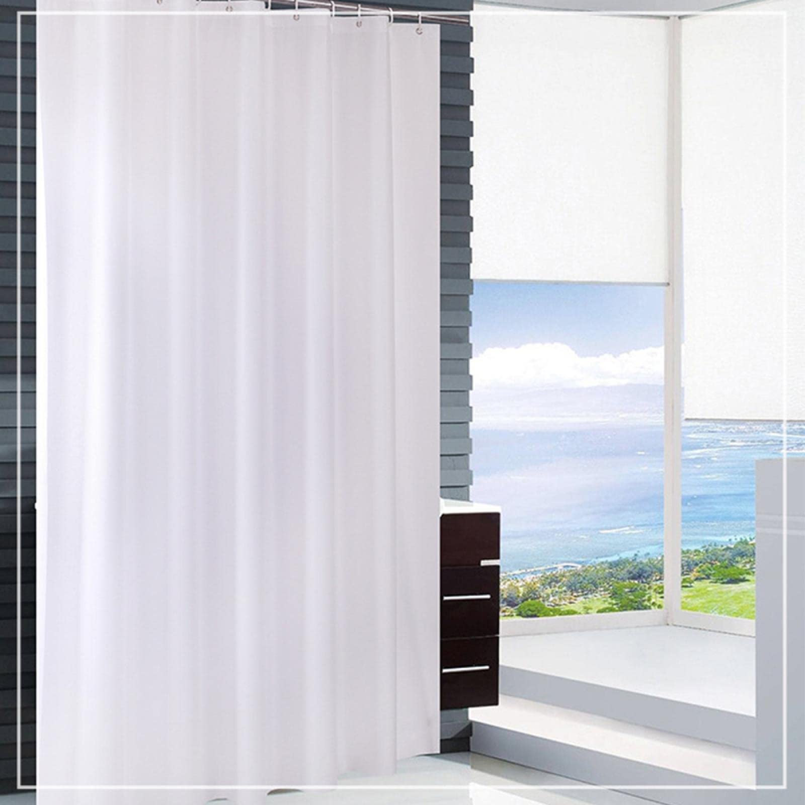 Rideau de douche rallongé pour salle de bain L 180 x H 200 cm blanc large rideau de douche en polyester pour salle de bain | Leroy Merlin Rideau de douche rallongé pour salle de bain L 180 x H 200 cm blanc large rideau de douche en polyester pour salle de bain | Leroy Merlin