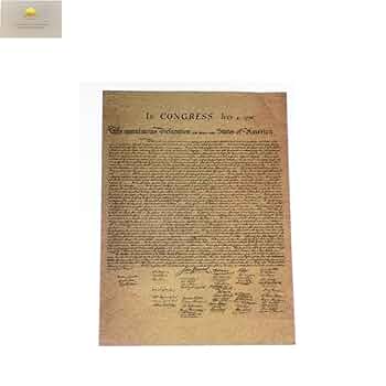 アメリカ独立宣言書 レプリカ 1776年アメリカ合衆国独立宣言の印刷物、アメリカ合衆国独立宣言