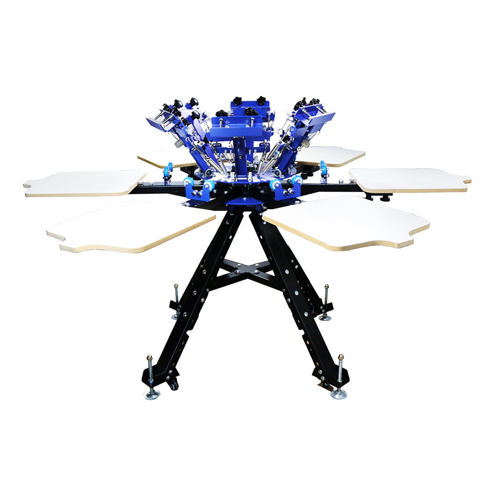 TIANIUSEEN 6 Color 6 Station Screen Printer Micro-Registration Silk Screen Printing Machine T-Shirt Press Printer with Height Adjustable Stand for T-Shirt DIY