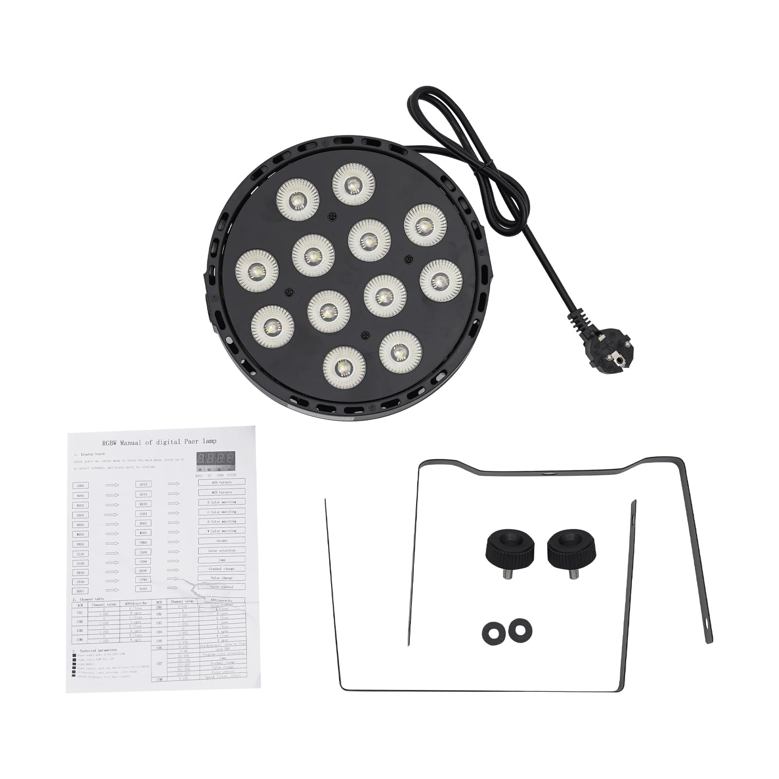 120W LED Par Strahler, LED-Bühnenlichter, Licht RGBW+DMX 4 oder 8 Kanäle, Sprachaktiviert/Auto/DMX/Master-Slave, 0–100% lineare Dimmung für Geburtstagsfeiern, Party, Stage, Weihnachten