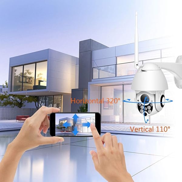 PTZ Camera WIFI 1080P IP Camera 320 Pan110 Tilt Sensore di Movimento Interfono Vocale Bidirezionale 30M Visione Notturna IP66 Impermeabile Messaggio Push