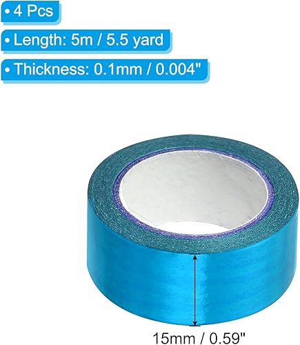 Miniatura 2 de PATIKIL Cinta adhesiva metálica Washi de 0.591 in x 16.4 ft, 4 unidades de papel de arte para espejo, autoadhesivas, para bricolaje, manualidades,