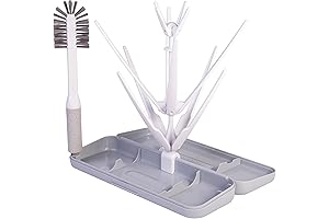 Ubbi Travel-Optimized Bottle Drying and Brush Set Tailored for En Route Convenience
