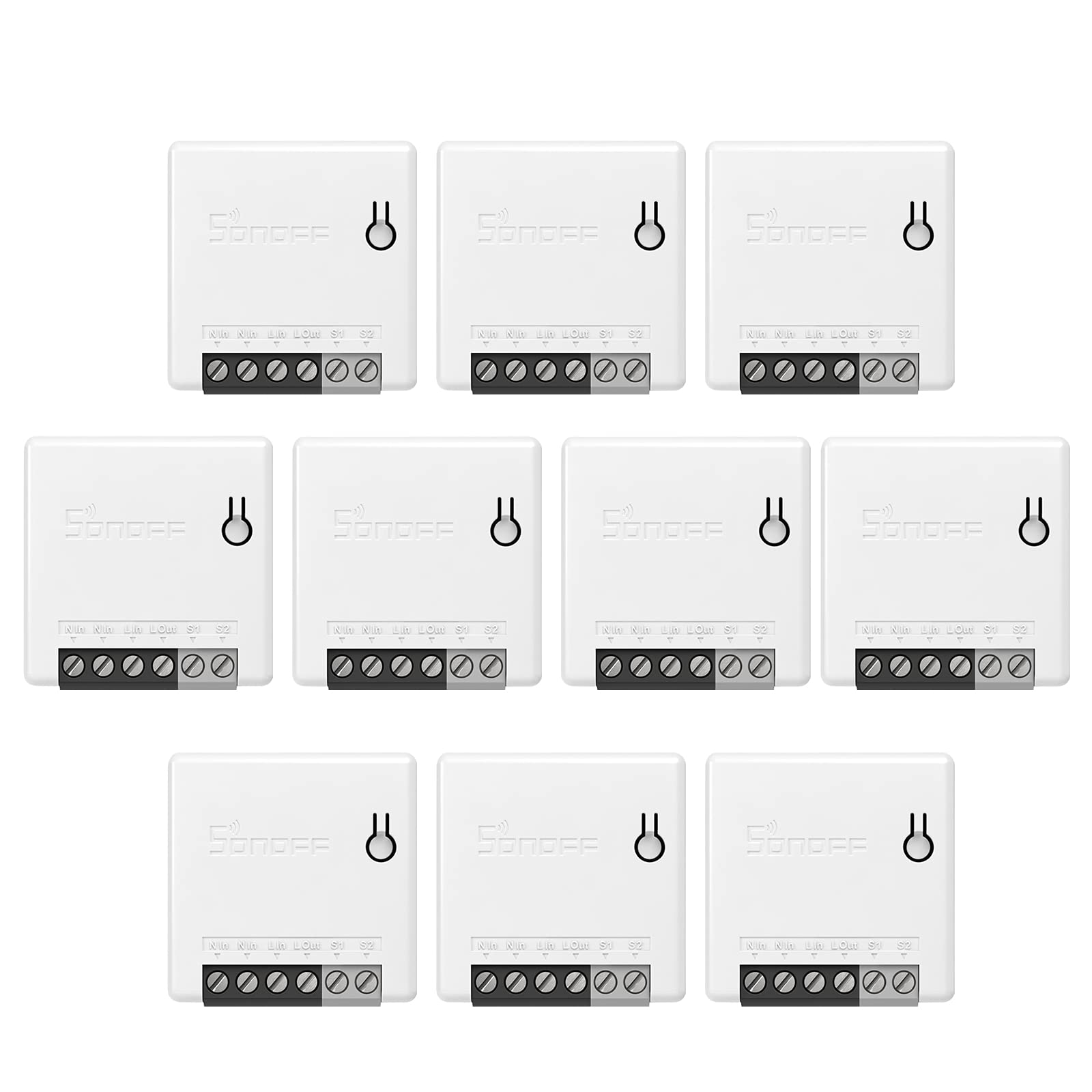 generic 10pcs minir2 itead diy 2-way wifi smart switch small body light switch timer support spdt/rocker remote control via ewelink app support alexa google assistant'