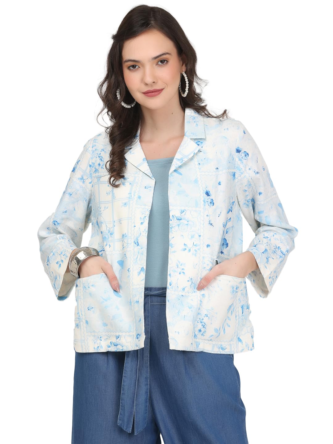 Women Printed Blazer-image-9