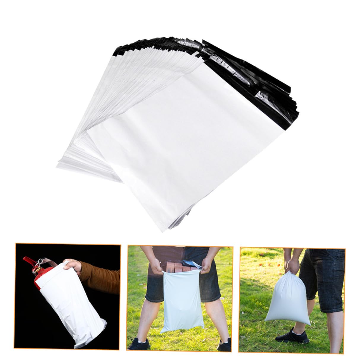 TEHAUX 100pezzi Buste Per Spedizioni Plastiche Sacchetti Autoadesivi Impermeabili e Resilienti Per Imballaggio Per Spedizioni Di Abbigliamento e Accessori Bianco