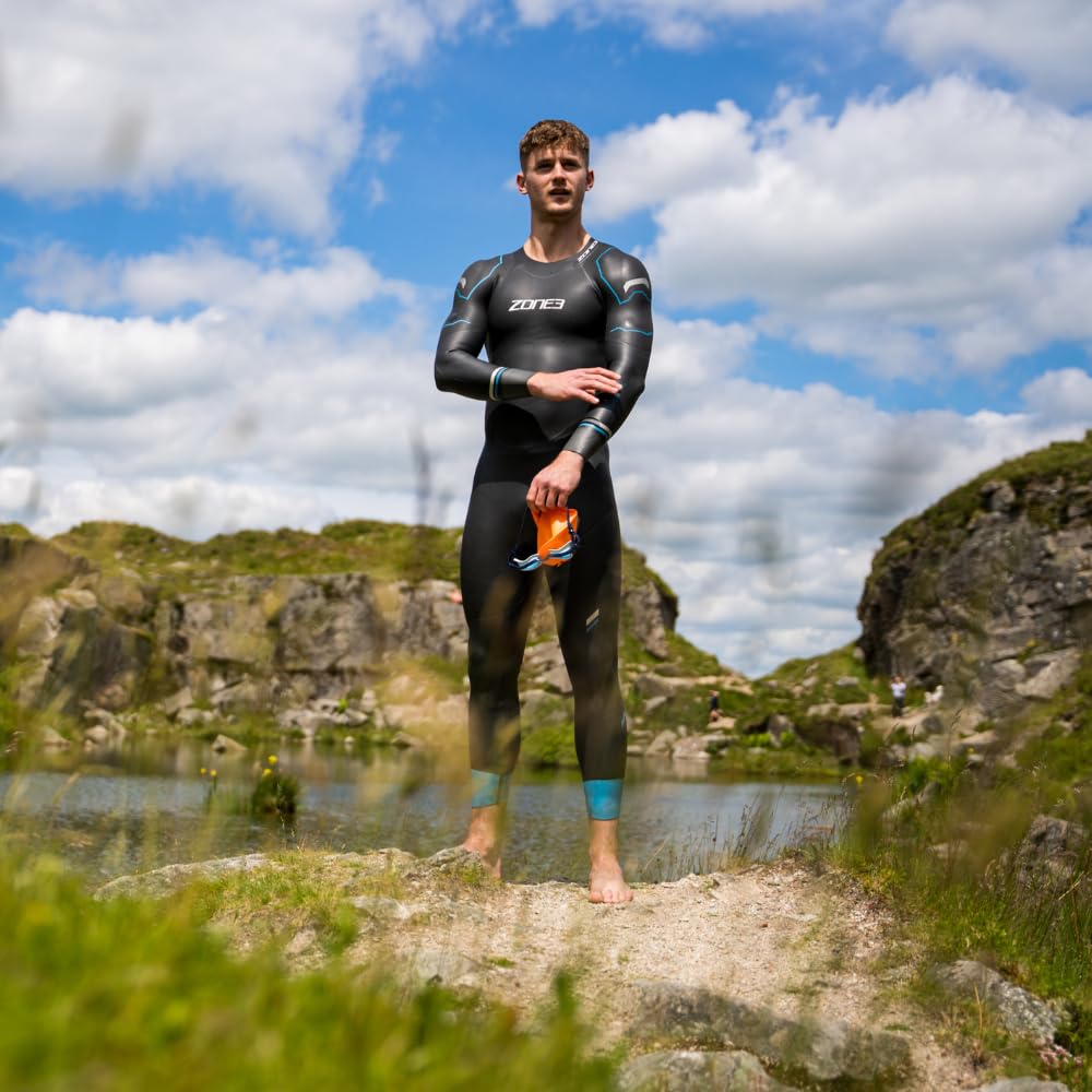 ZONE3 Mens Advance Triathlon Swimming Wetsuit 2022 - Black/Blue