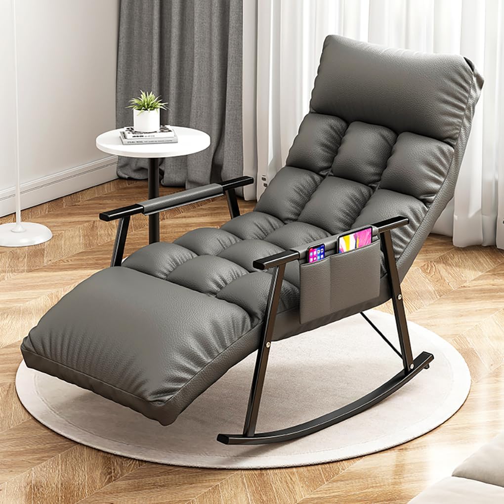 DUSALA Outdoor Rocking Chair, Indoor Chair, Lounge Chair, Modern Chair for Bedroom, Living Room, Porch, Garden (Grey)