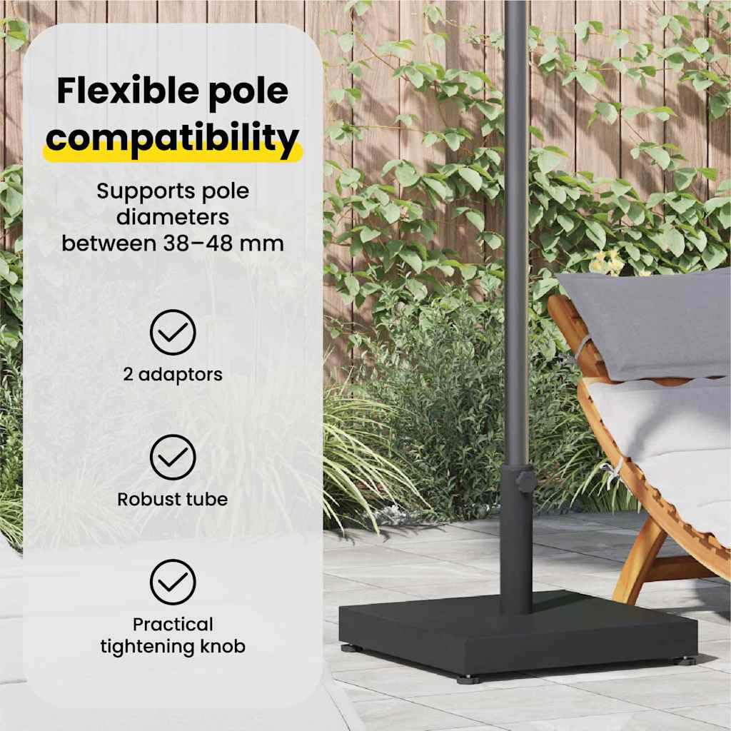 vidaXL Podstawa do parasola Czarny 45 x 45 x 31,5 cm