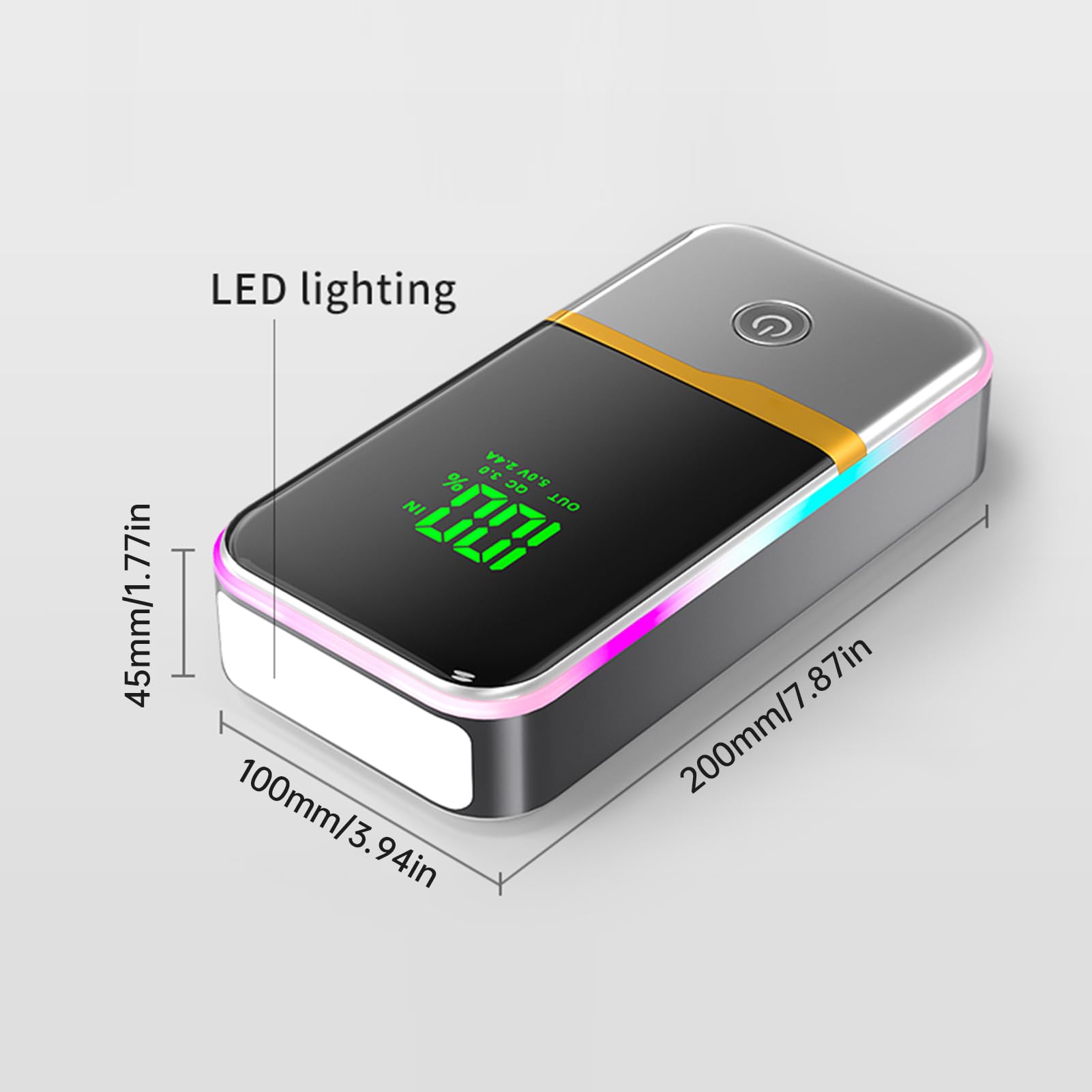 Avviatore di emergenza per auto con batteria potente per alimentatore per veicoli di emergenza e luci decorative per atmosfera di ricarica USB