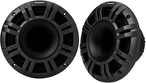 Miniatura 7 de KICKER 48KMXL8 8" 4-Ohm RGB LED KMXL Altavoces coaxiales marinos cargados con bocina, par