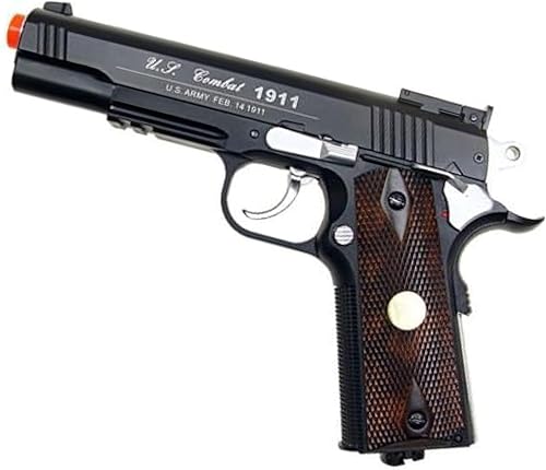 Pistola WG Airsoft M 1911 de 500 FPS, totalmente metálica. Pistola manual de gas CO2 con munición de 6 mm BB y BBS (pistola Airsoft).