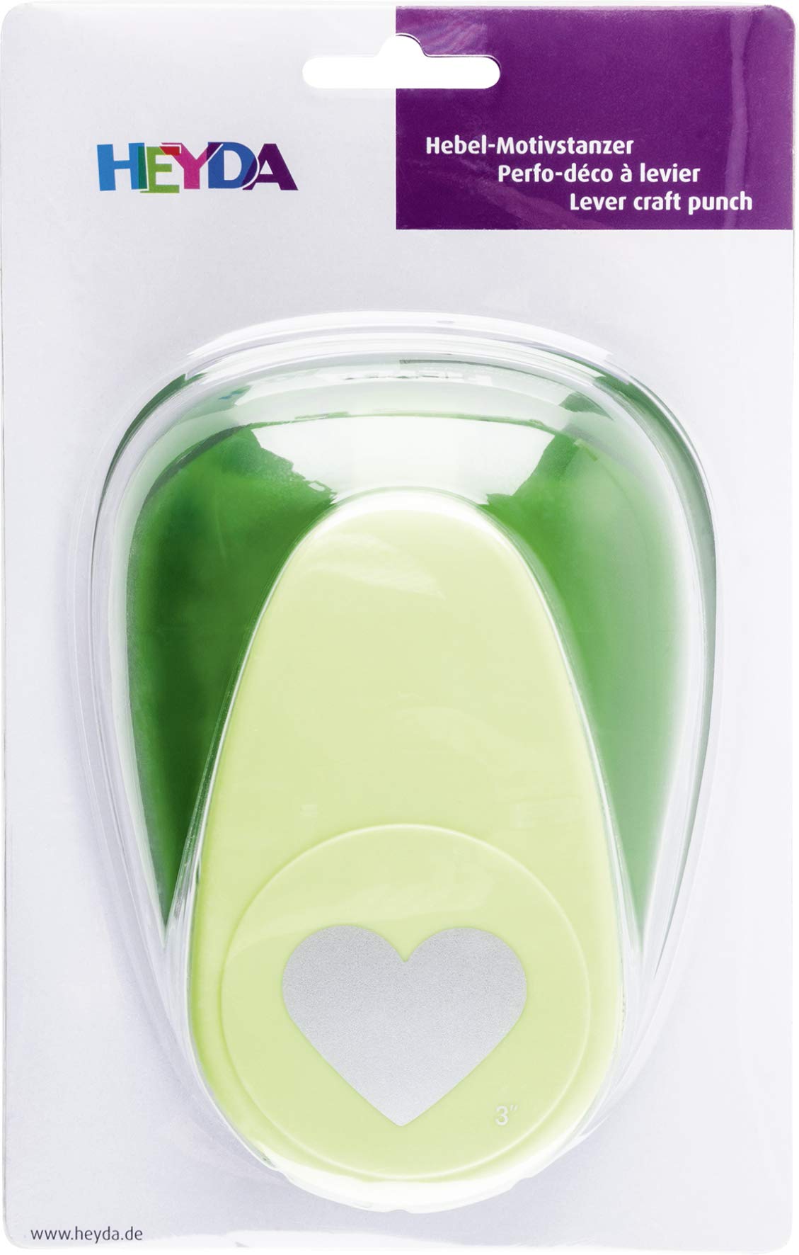 Heyda 203687551 dziurkacz ozdobny XXL rozmiar motywu około 4,8 cm, motyw serca